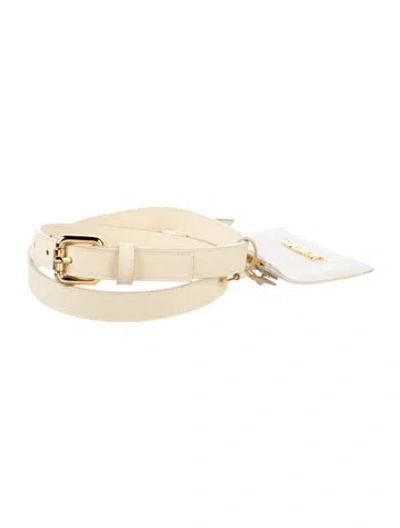 Pre-owned Jacquemus Skinny Leather Belt Kit In Neutrals