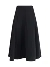 Jacquemus Flared Maxi Skirt In Black