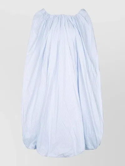 Jacquemus Skirt Elastic Waistband Gathered Striped Pattern In Blue