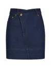 Jacquemus Denim La Jupe De-nmes Mini Skirt In Navy/tabac