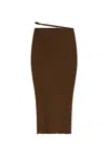 Jacquemus La Jupe Pralù Scallop Hem Midi Skirt In Brown