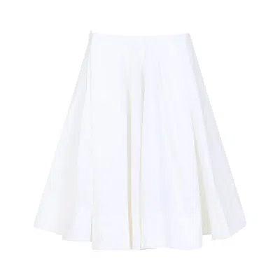 Jacquemus Salon Skirt With Pleated A-line Silhouette In White