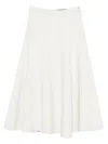 Jacquemus High Waist Flared Skirt Design In White
