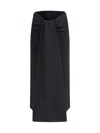 Jacquemus Women Sablier Draped Midi Skirt In Black