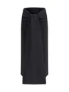 Jacquemus Women Sablier Draped Midi Skirt In Black