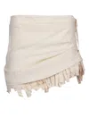 Jacquemus Tiered Skirt With Drawstring Hem And Ruffle Detailing In Brown
