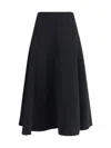 Jacquemus Flared Maxi Skirt In Black