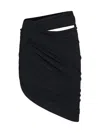 Jacquemus La Mini Jupe Drapeado Jersey Skirt In Black