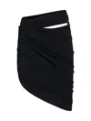 Jacquemus La Mini Jupe Drapeado Jersey Skirt In Black