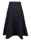 Jacquemus The Triangle De Nimes Flared Denim Skirt In Blue
