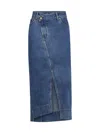 Jacquemus La Jupe De-nimes Denim Midi Skirt In Blue/tabac