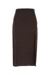 Jacquemus Woman Midi Skirt Dark Brown Size 8 Viscose In Brown