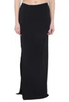 Jacquemus Floor-length Black Skirt With Subtle Side Slit In Black