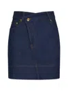 Jacquemus Denim La Jupe De-nmes Mini Skirt In Navy/tabac