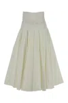 Jacquemus Flared High Waist Pleated Skirt In Neutral