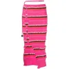 Jacquemus Concha Cutout Striped Ruched Seersucker Midi Skirt In Pink
