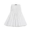 Jacquemus Flared High-waisted Midi Skirt With Distinctive Metal Loop In White