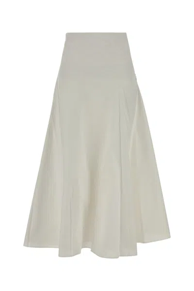 Jacquemus High Waist Flared Skirt Design In White