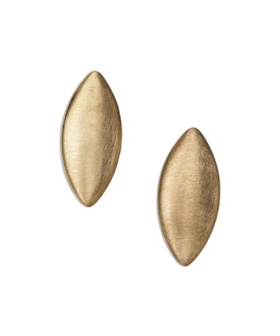 Jacquemus Brushed Finish Almond-shape Earrings In Gold