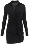 Jacquemus Elegant Knotted Mini Dress For Women In White For Fw23 In Black