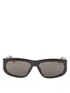 Jacquemus Sleek Rectangular Thick Arms Sunglasses In Gray