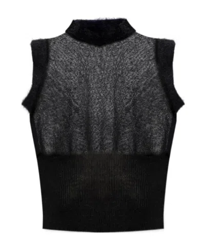 Jacquemus Sleeveless Contrasting-trim Top In Black