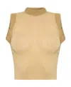 Jacquemus Sleeveless Contrasting-trim Top In Nude