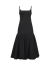 Jacquemus Agave Pleated Paneled Cotton-poplin Midi Dress In Black