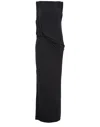 Jacquemus La Robe Peplo Black Long Dress With Square Neck And Cut-out Detail On The Side In Viscose Blend Woma In Black