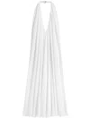 Jacquemus Norma Plunging Halter Backless Gown In White 100