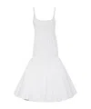 Jacquemus La Robe Agave White Sleeveless Long Dress With Square Neck And Flared Hem In Cotton Blend Woman In White