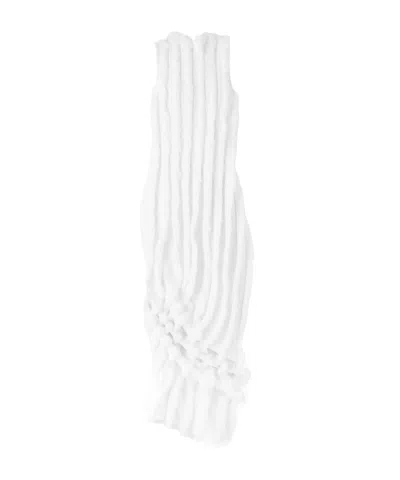 Jacquemus Ruffled Draped Maxi Dress In White