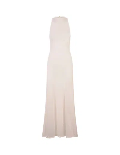Jacquemus La Robe Maille Sculta Semi Sheer Maxi Dress In White