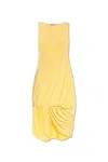 Jacquemus Peplo Sleeveless Draped High-low Dress In Yellow