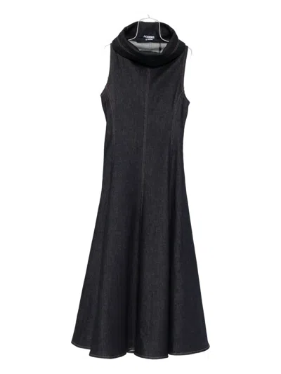 Jacquemus Sleeveless Flared Day Dress In Blue