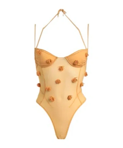 Jacquemus Sleeveless One-piece Dress With A Thin Shoulder Strap In Orange