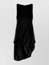 Jacquemus Draped Sleeveless Peplum Dress With Asymmetrical Hem