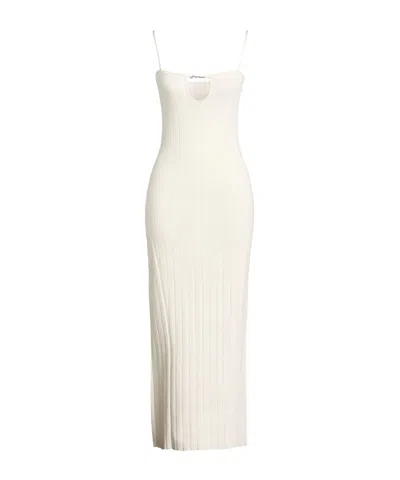 Jacquemus Sleeveless Slimfit Knit Dress In White