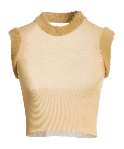 Jacquemus Sleeveless Solid-colored Knit Vest In Brown