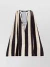 Jacquemus Beige Deep V-neck Sleeveless Racerback Top With Vertical Stripes
