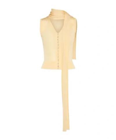 Jacquemus Le Haut Maestra Knit Scarf Top In Light Yellow