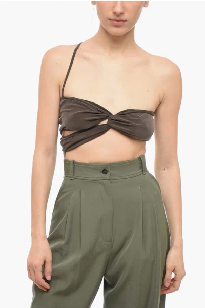 Jacquemus Sleeveless Twisted Top In Brown