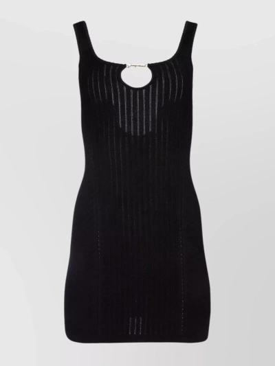 Jacquemus Knitted Lingerie Dress In Black