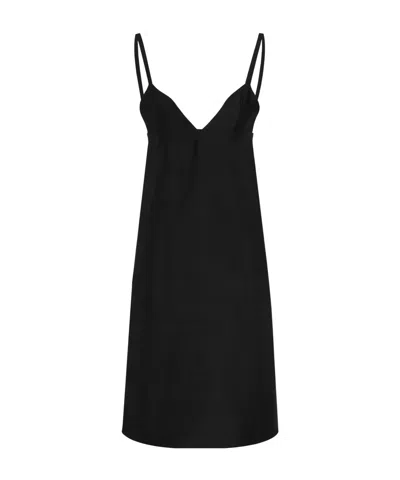 Jacquemus Sleeveless Wool Dress In Black