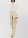 Jacquemus Slim Fit Long Sleeve Mock Neck Top In White