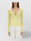 Jacquemus Slim Fit V-neckline Long Sleeves Ribbed Hem