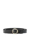 Jacquemus Salon Leather Belt Slim Adjustable Design In Black