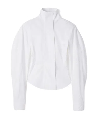 Jacquemus Slim-fit Stand-up Collar Shirt In White