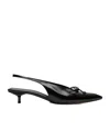 Jacquemus Cubisto Bow-detailed Leather Slingback Pumps In Black