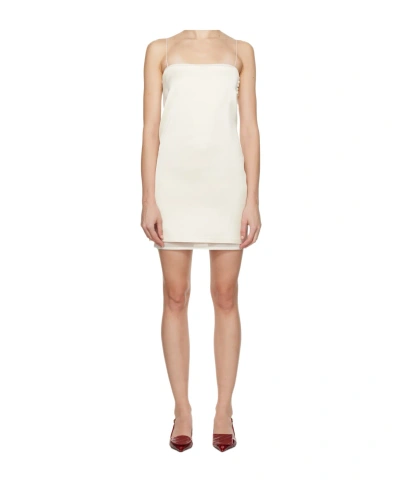 Jacquemus White La Casa 'la Robe Elica' Minidress In 100 White